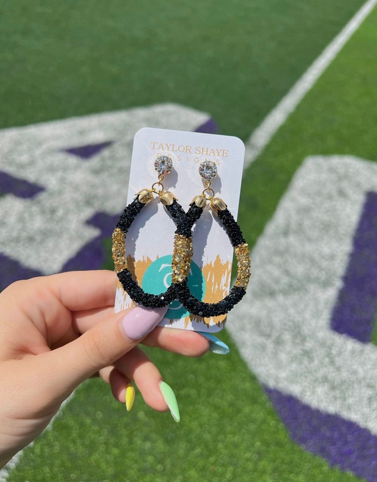 Gameday Glitter Teardrops