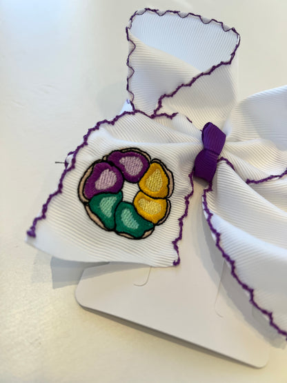 King Cake Hair Bow