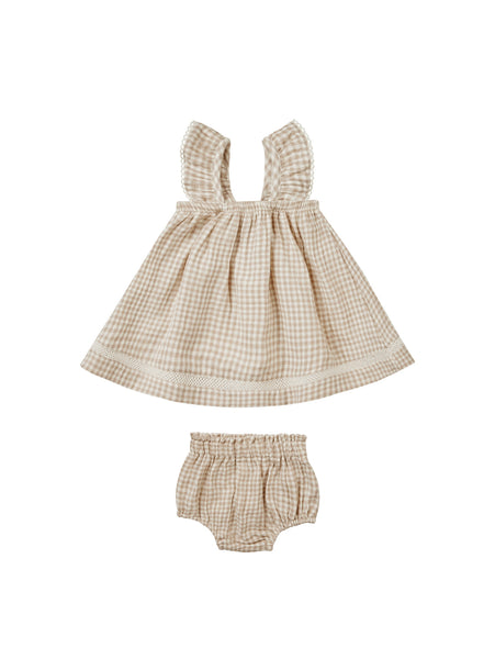 Ruffle Tank Dress(oat gingham)