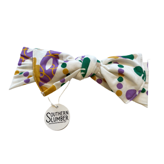 Mardi Gras Bamboo Bow Headband