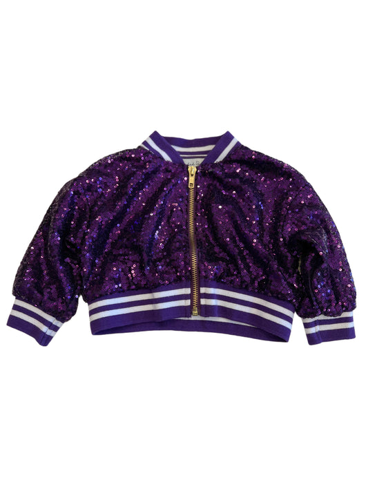 Purple Sequin Cropped Jacket