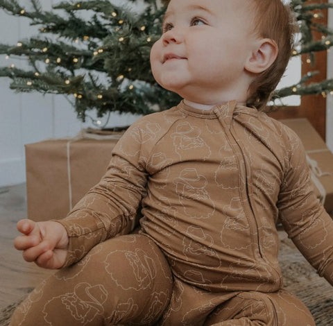 Ranch Santa bamboo zip romper