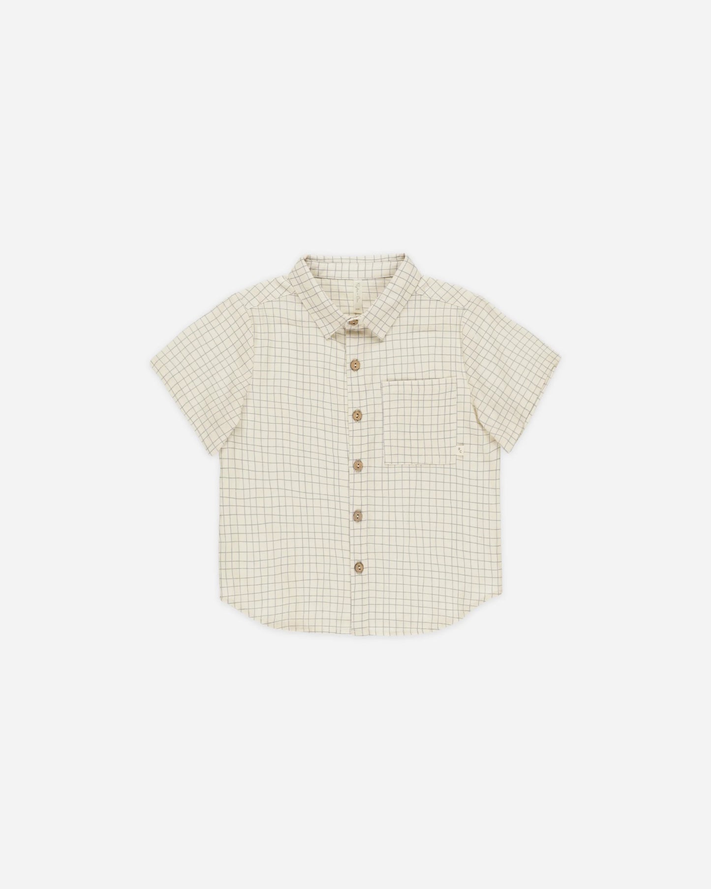 Collared Short Sleeve Shirt || Grid