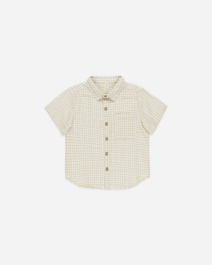 Collared Short Sleeve Shirt || Grid