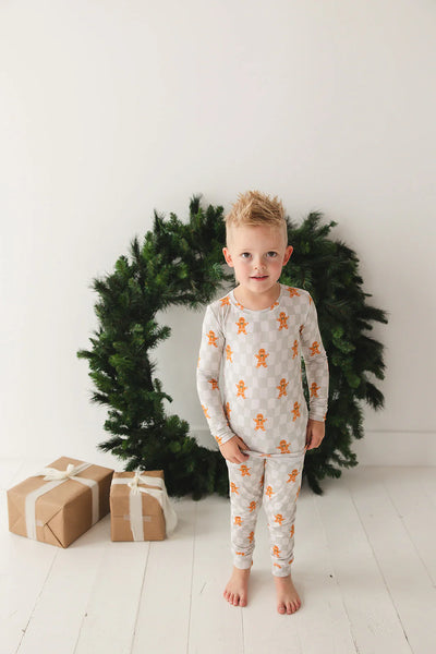 Gingerbread men bamboo 2 piece set