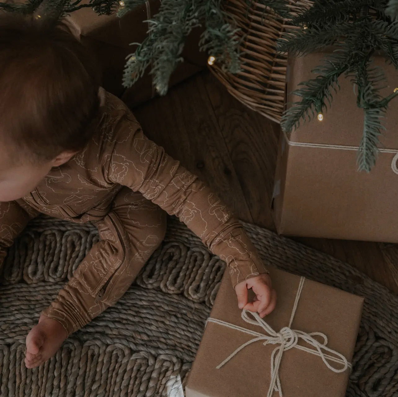 Ranch Santa bamboo zip romper