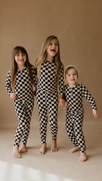 Black Checker 2 Piece PJ Set