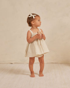 Mae Smocked Top + Bloomer set (ash stripe)