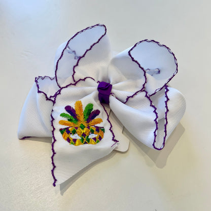 Mardi Gras Mask Hair Bow
