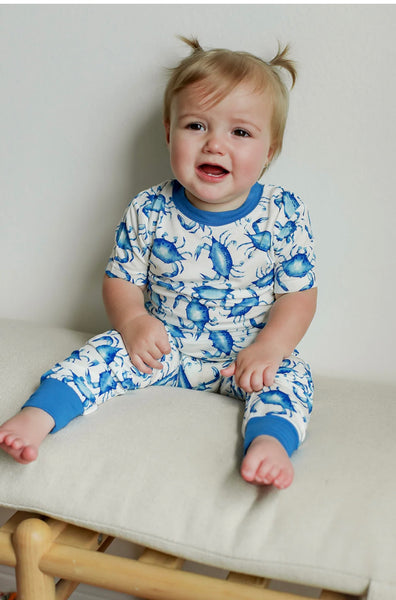 Blue Crab 2 Piece Bamboo Pajama Set