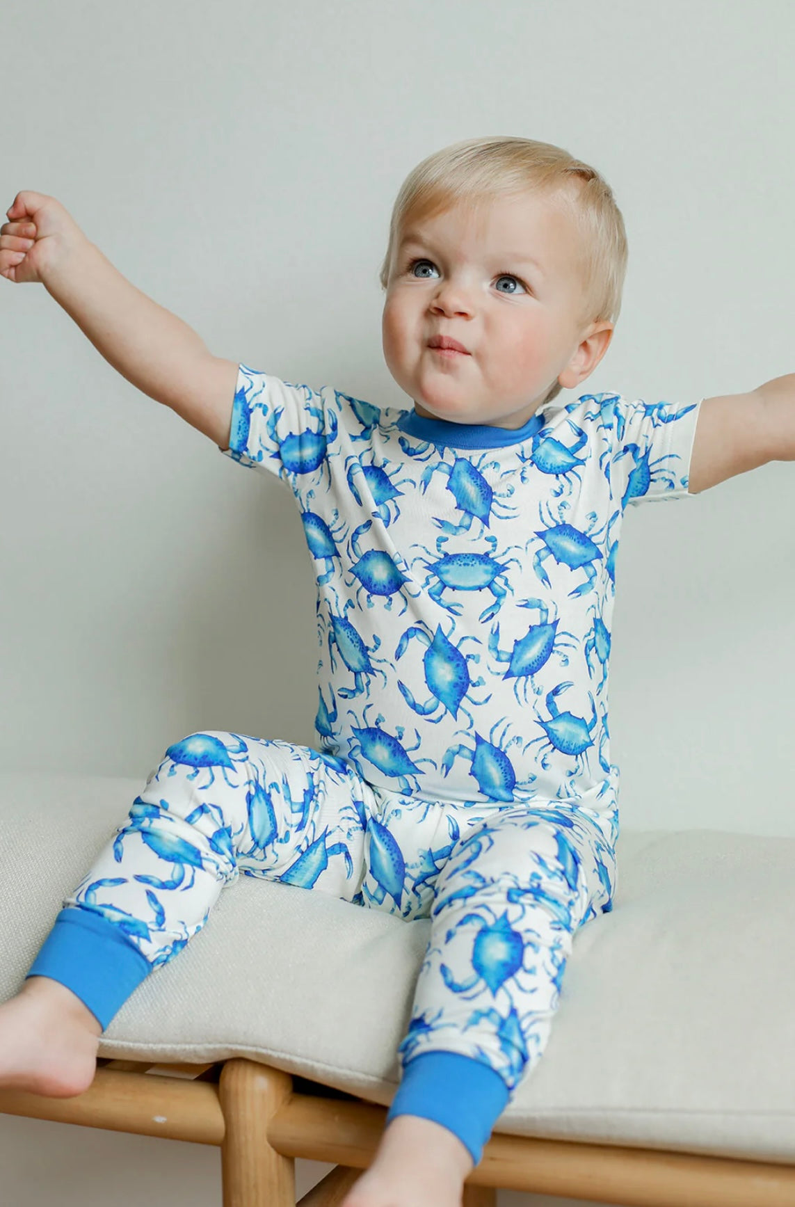 Blue Crab 2 Piece Bamboo Pajama Set