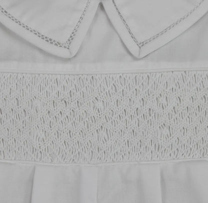 Diamond Smocked Romper (white)