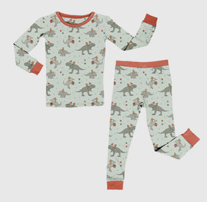 Dino Gingerbread Man 2 Piece Bamboo PJ’s