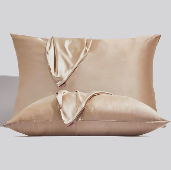 Holiday Satin Standard Pillow Case -2pcs Champagne