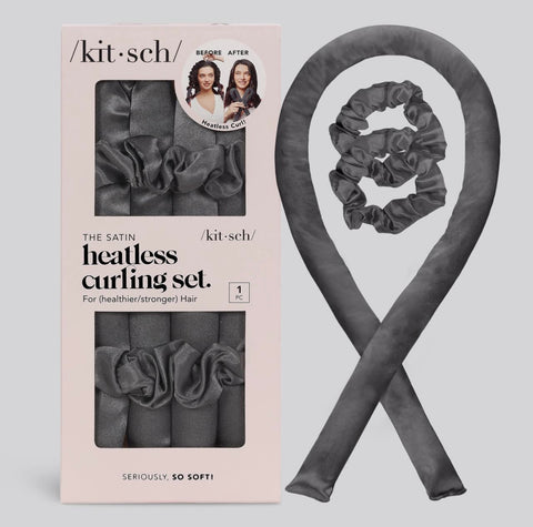 Satin Heatless Curling Set - Charcoal