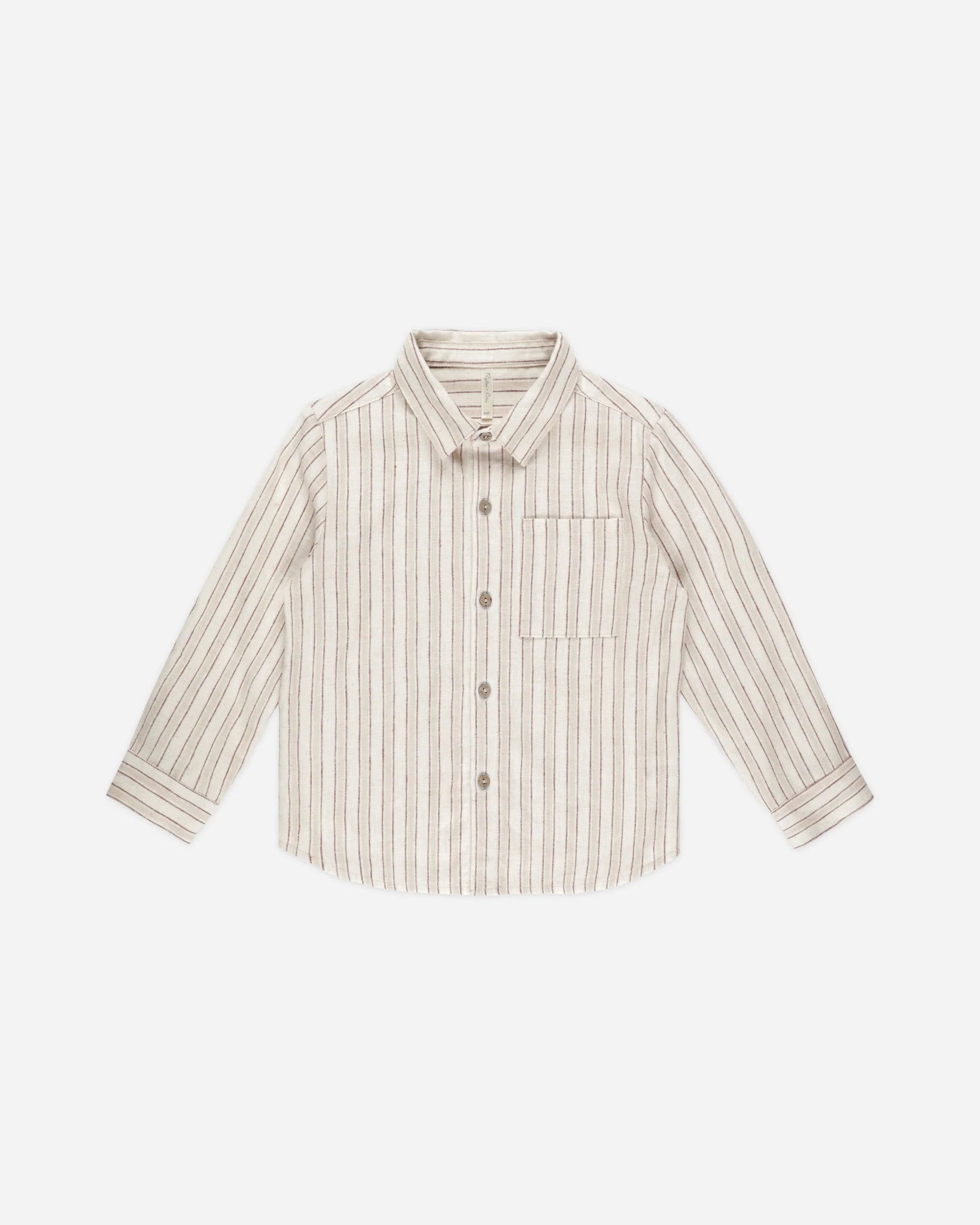 Collard Long Sleeve Shirt (Stone Stripe)