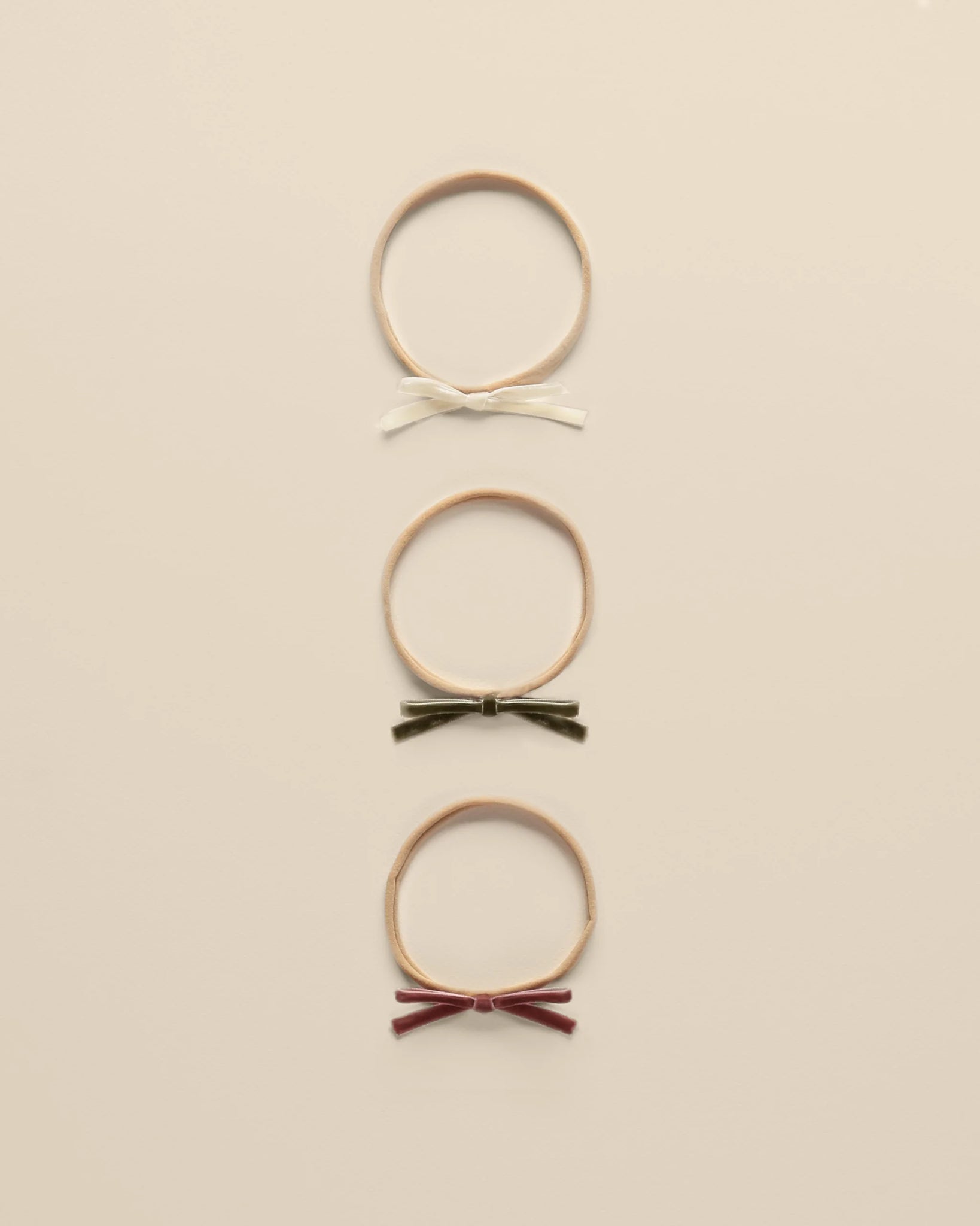 Velvet Bow Headbands (poppy, ivory, olive)