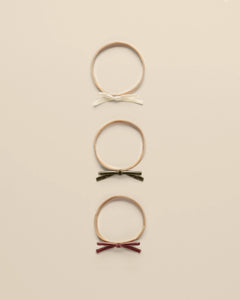 Velvet Bow Headbands (poppy, ivory, olive)