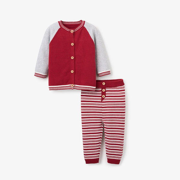 Santa Baby Varsity Jacket & Striped Pant Set