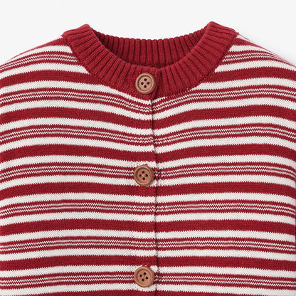 Holiday Striped Jumpsuit & Sleepy Cap Set