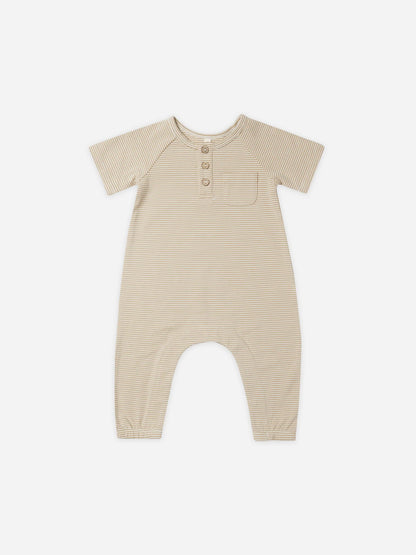 Short Sleeve Jumpsuit (Latte)