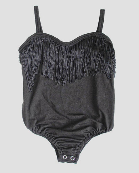 Maxine Fringe Tank Leotard (black)