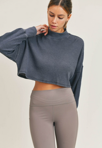 Mock Neck Crop