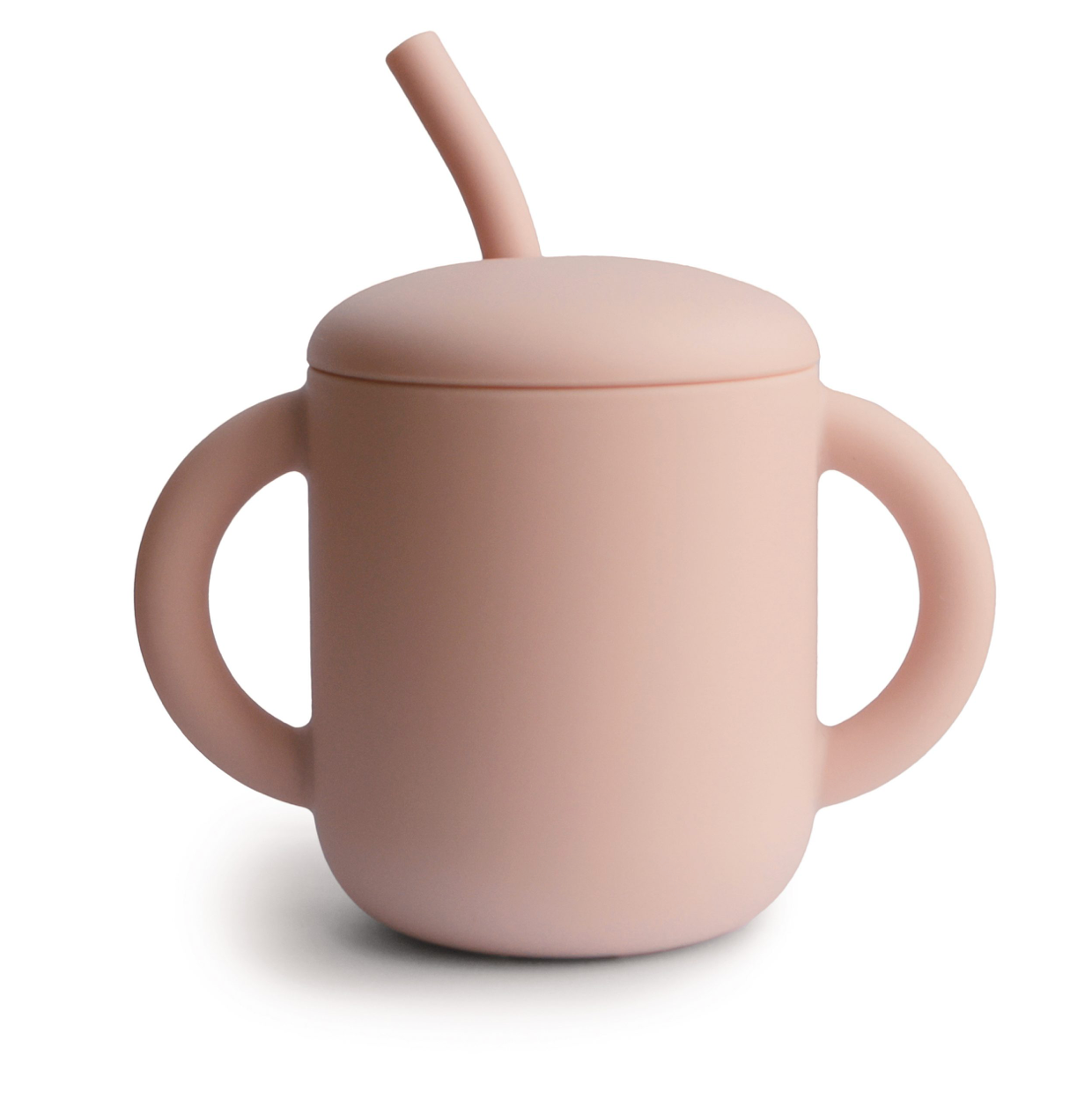 Silicone Training Cup + Straw (Blush)