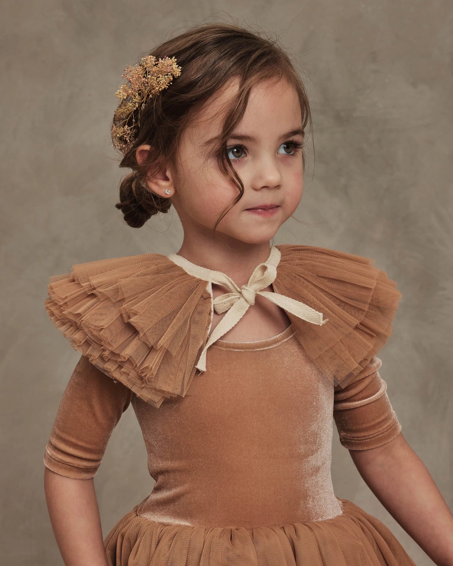 Ruffle Tulle Collar (Apricot)