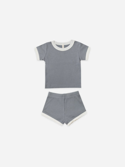 Ribbed Shortie Set (ocean)
