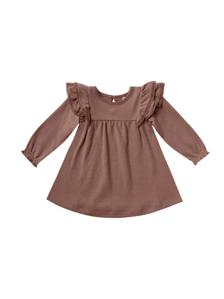 Long Sleeve Flutter Dress & Bloomer  (Pecan)