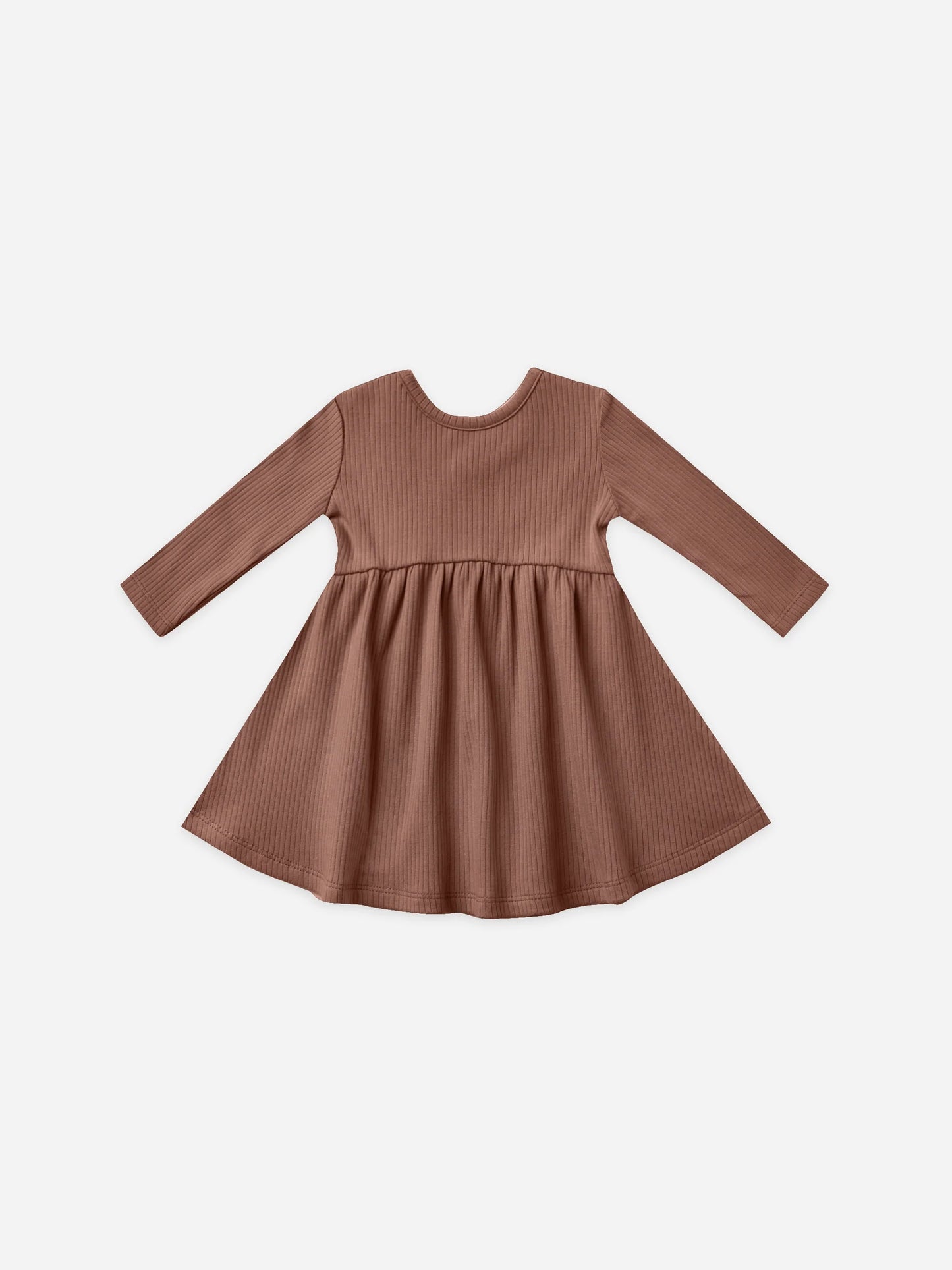 Long Sleeve Flutter Dress & Bloomer (Pecan)