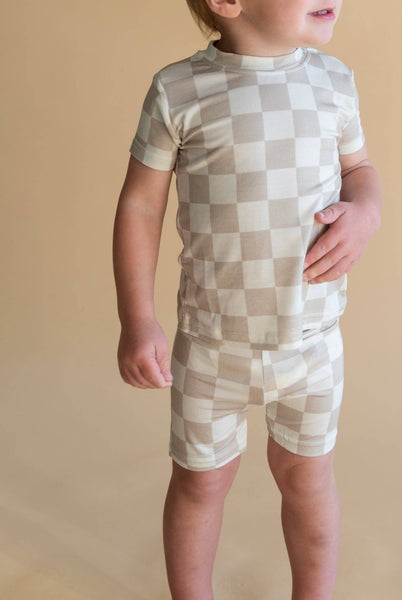 Checkerboard Bamboo 2 Piece Set