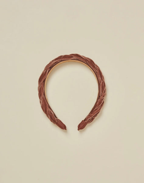 Velvet braided Headband (Brown)