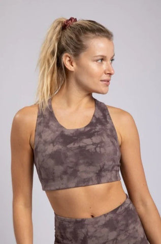 Tie-Dye Paneled Active Crop Top