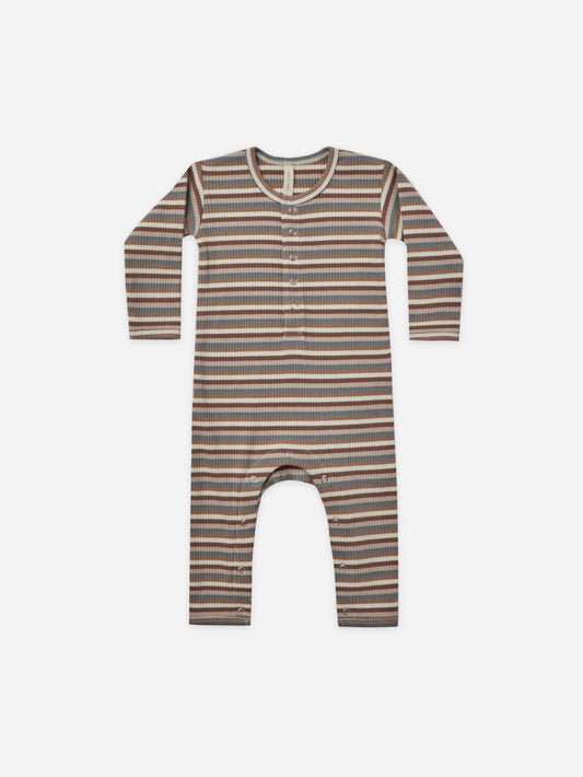 Ribbed Baby Jumpsuit (Autumn Stripe)