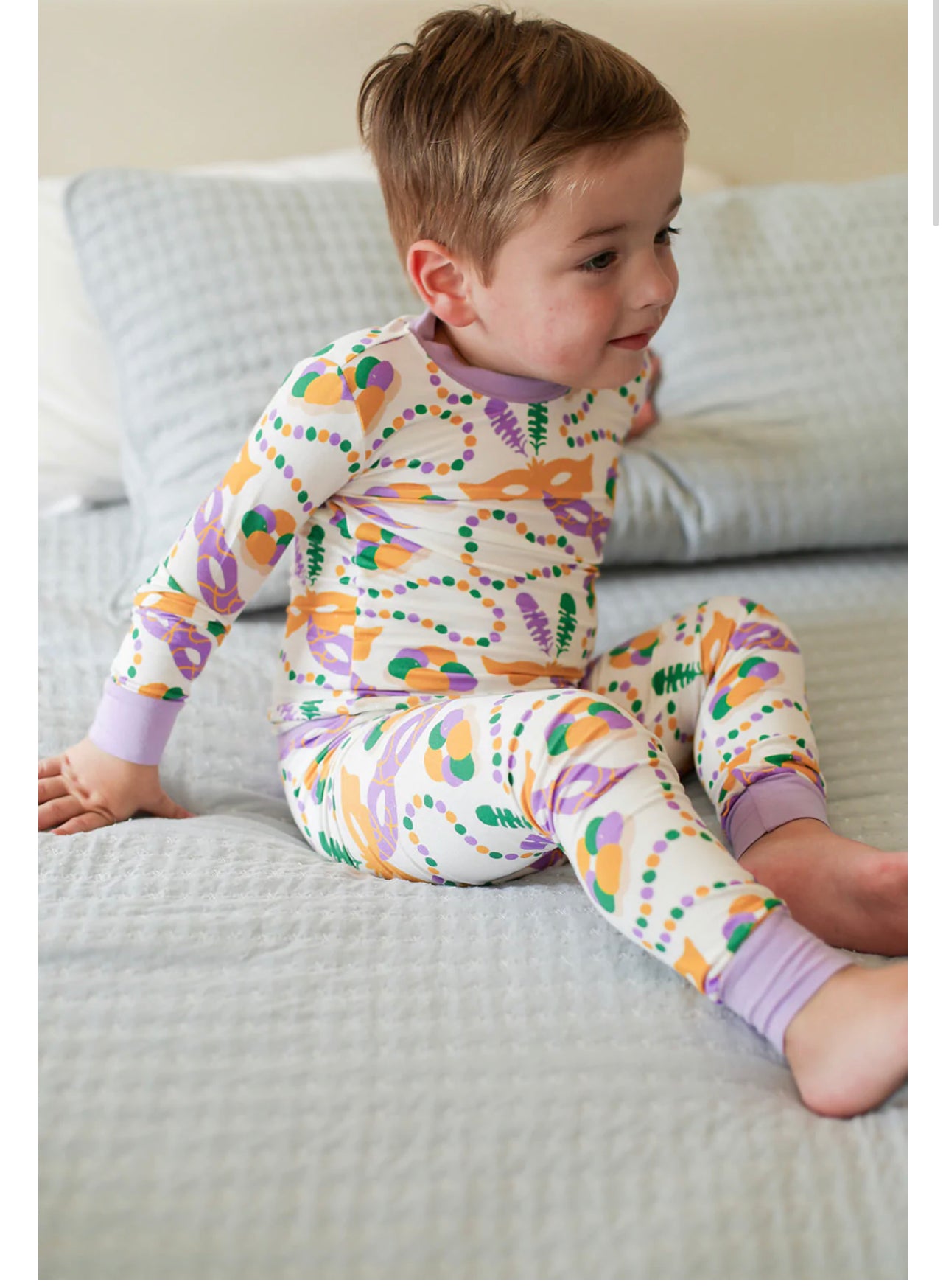 Mardi Gras 2 Piece Bamboo Pajama Set